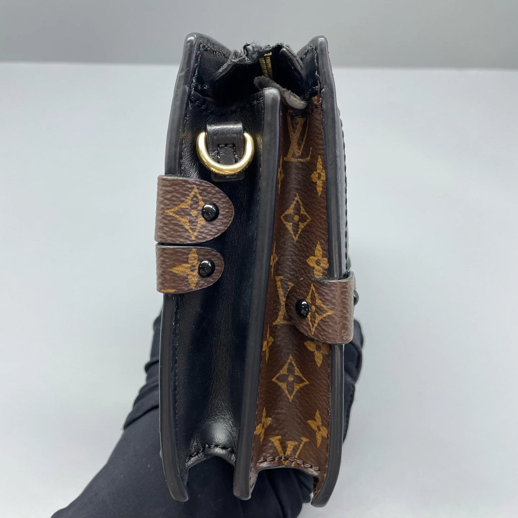 Louis Vuitton Petite Malle Monogram Canvas Shoulder Crossbody Brown GHW