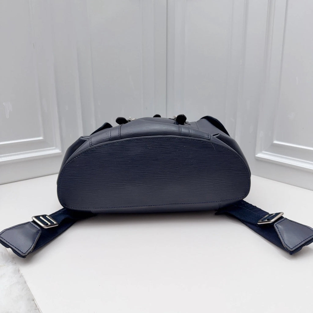 Louis Vuitton Christopher Epi Calfskin Blue Backpack Top Handle Bag