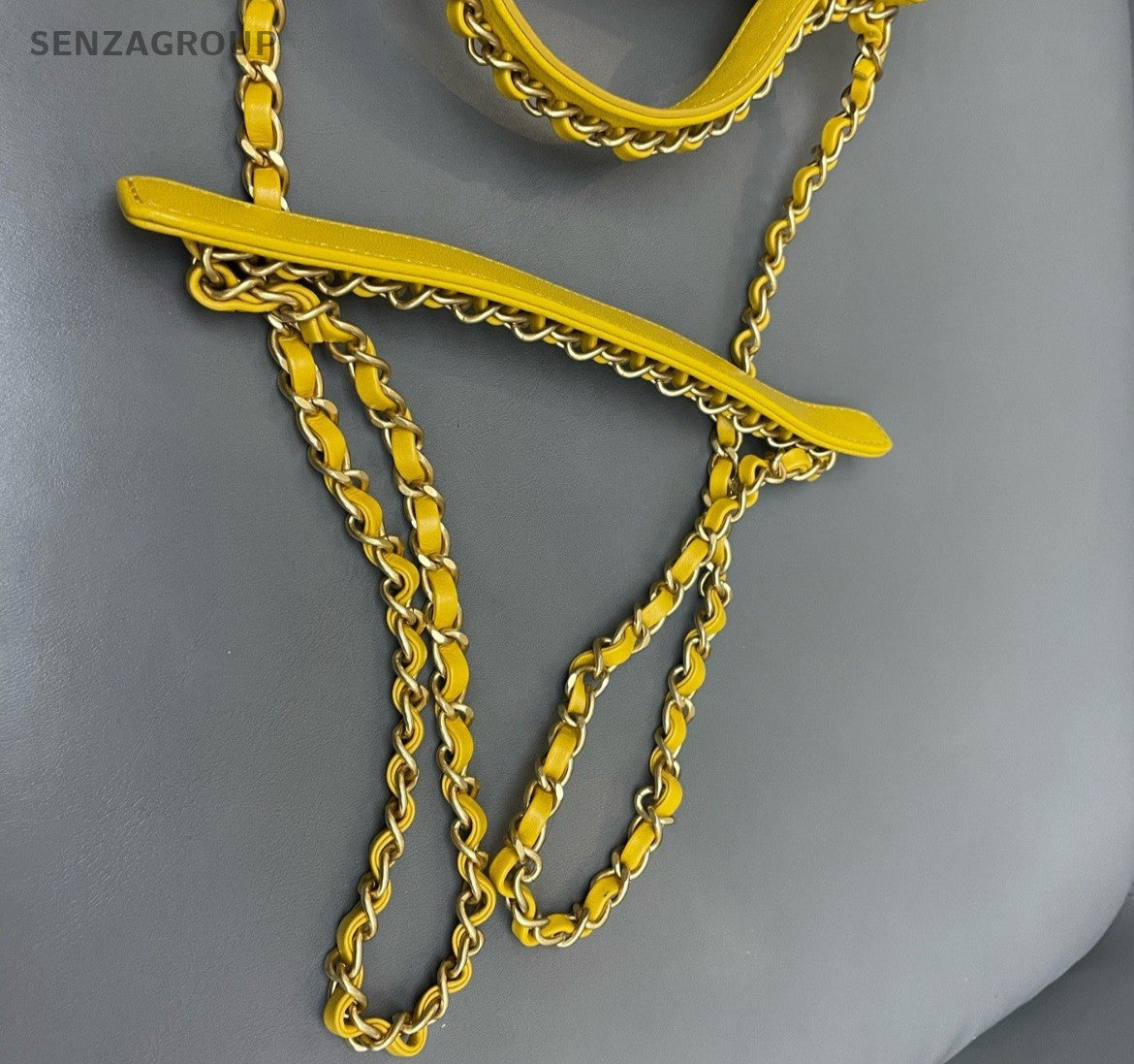 Chanel Cocohandle MM Chain Top Handle Bag Crossbody Yellow Gold Diamond Women