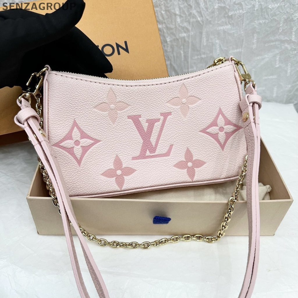 Louis Vuitton Easy Pouch Monogram Chain Shoulder Bag Pink Gold