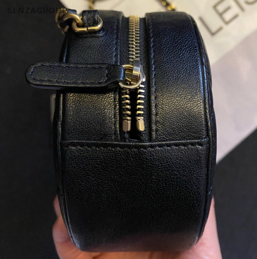 Chanel 19Bag Chain Round Crossbody Black Gold Women Classic Diamond Fashion