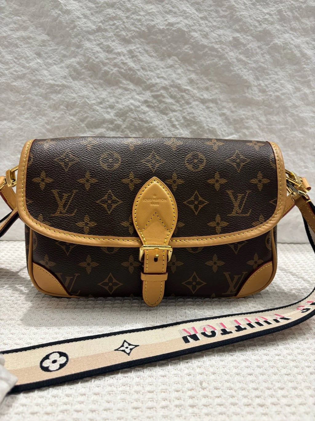 Louis Vuitton Diane Canvas Brown Shoulder Bag Excellent