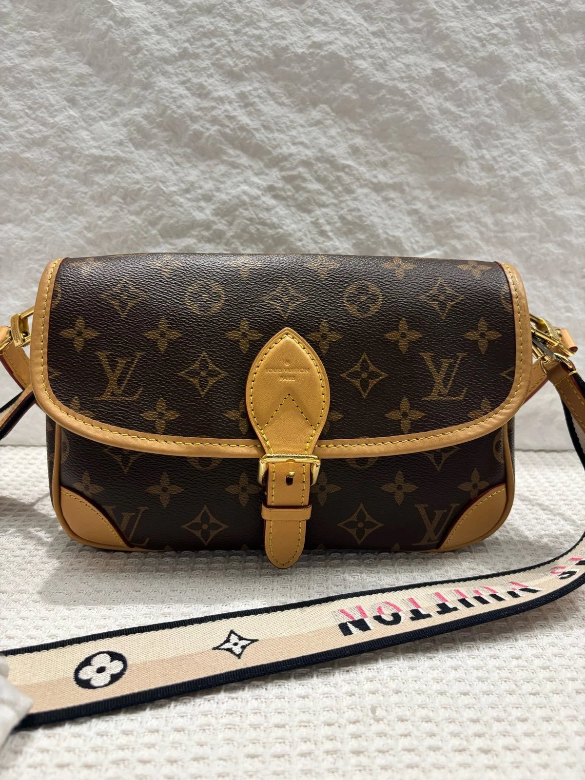 Louis Vuitton Diane Canvas Brown Shoulder Bag Excellent