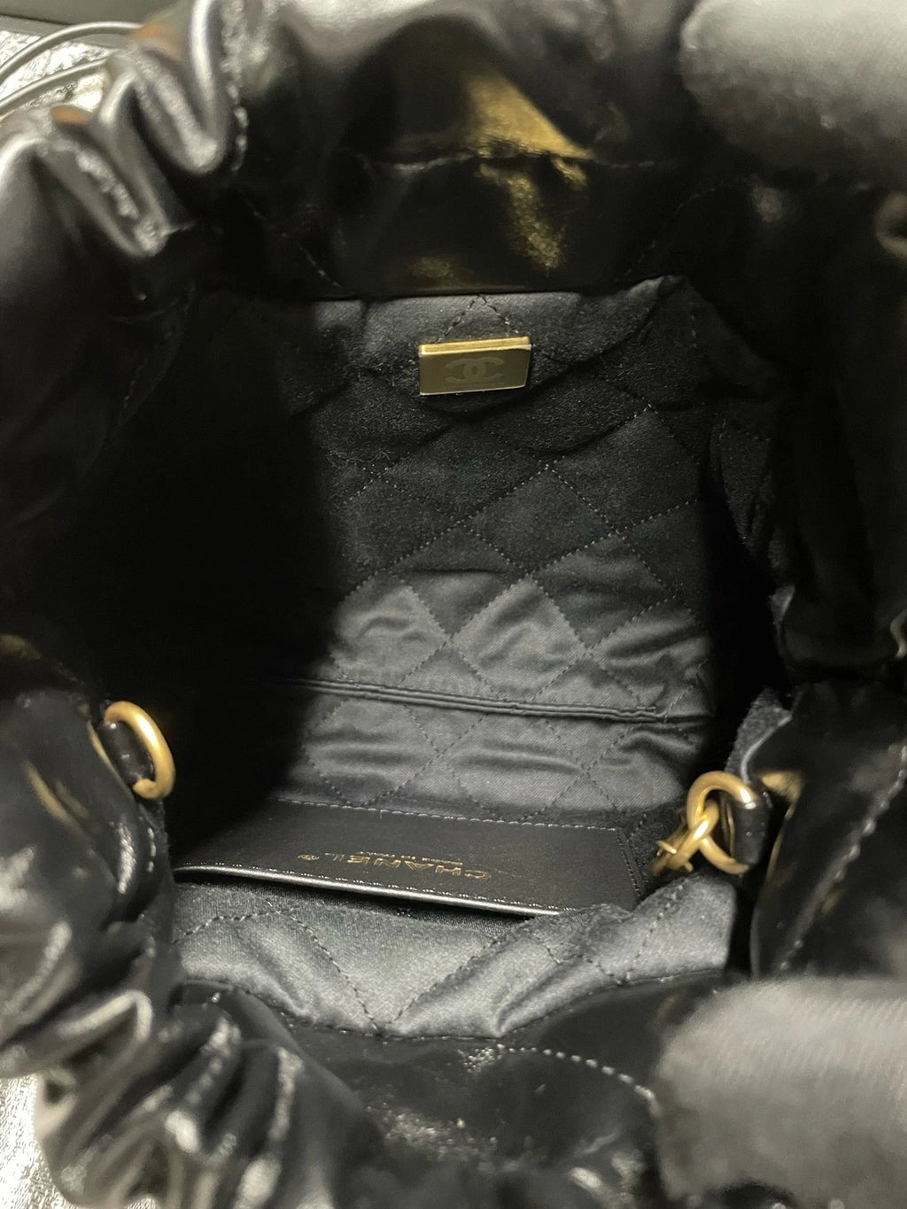 CHANEL 22 Bag Mini Black Gold Detachable Chain Shoulder Bag For Women
