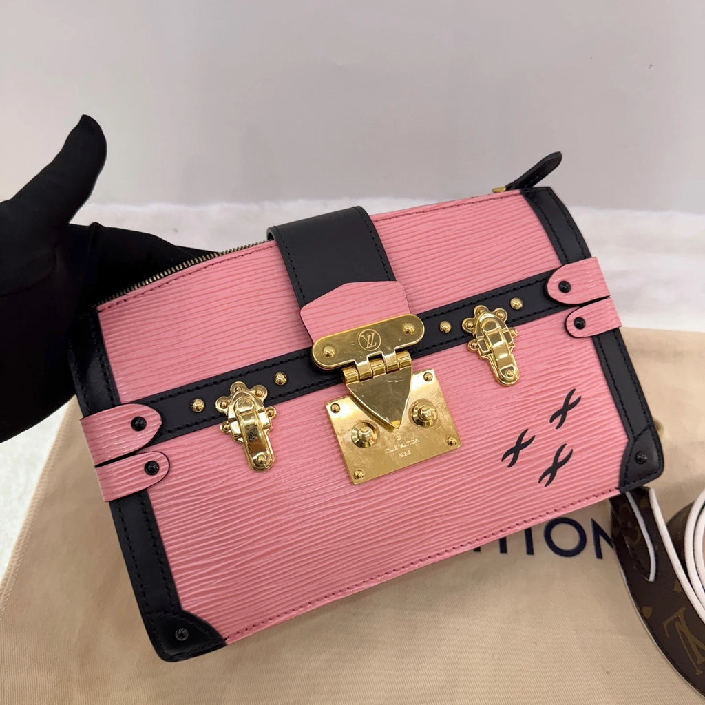 Louis Vuitton Pink Epi Trunk Clutch For Women