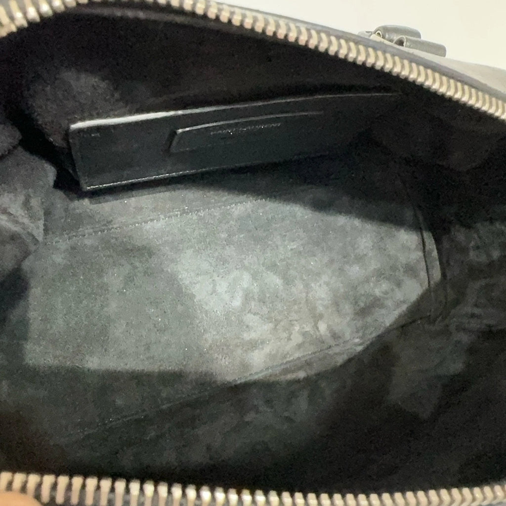 Saint Laurent Black Star Rivet Boston Soft Leather Bag For Women