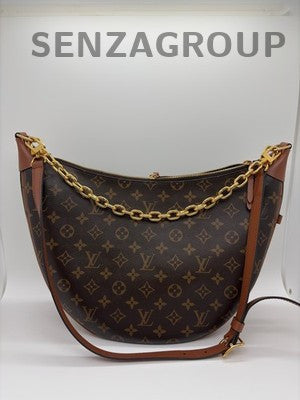 Louis Vuitton Loop Monogram Chain Shoulder Bag Brown Gold Women Classic