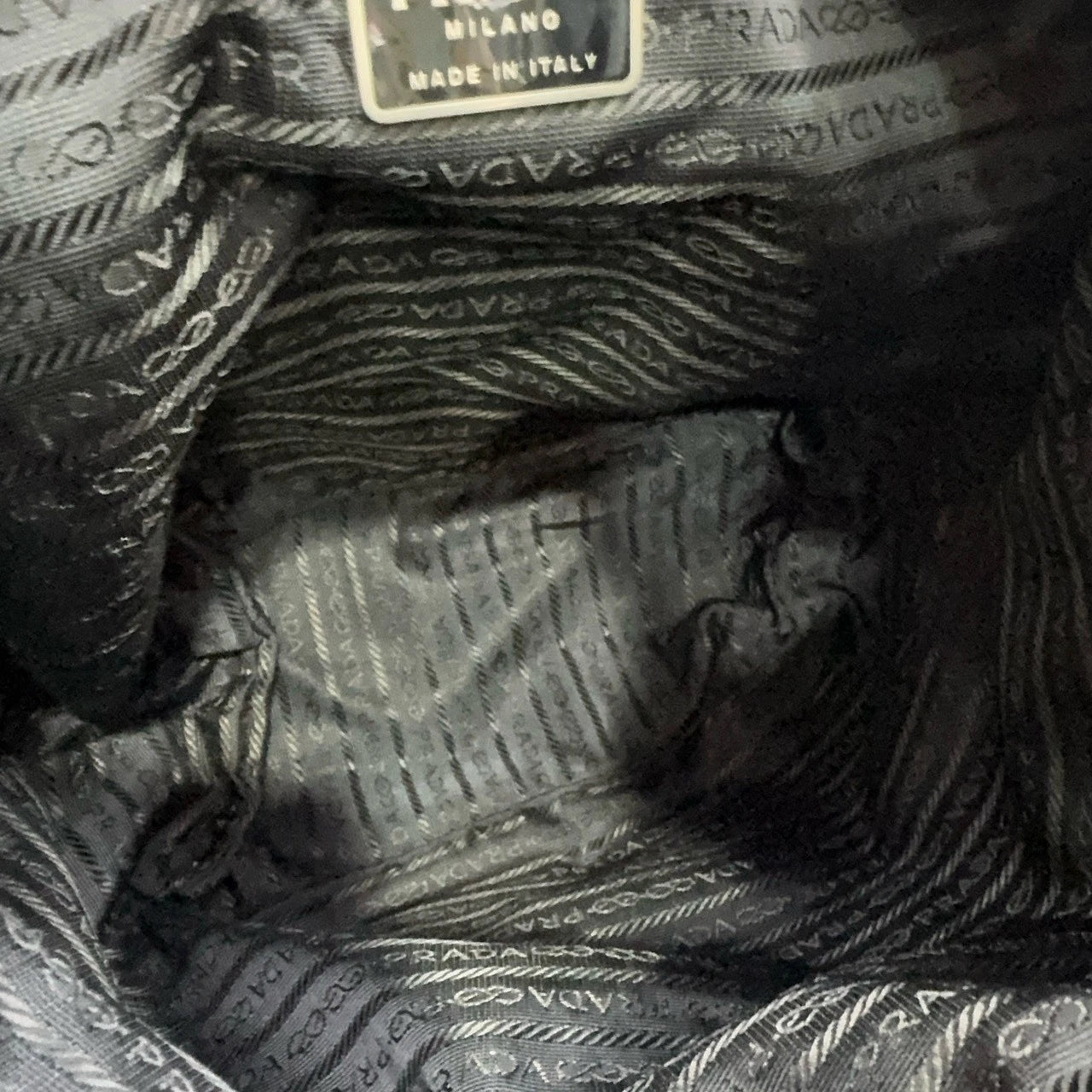 PRADA Black Nylon Parachute Backpack Handbag For Women
