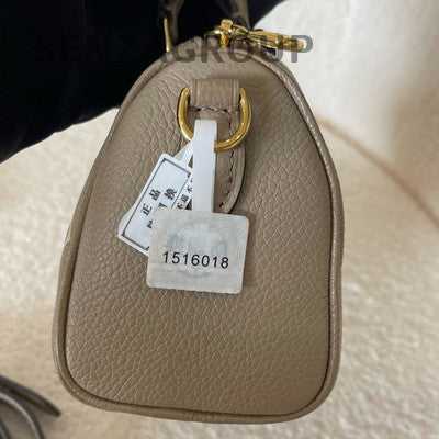 Louis Vuitton Speedy Nano Leather Handbag Shoulder Bag Grey Gold