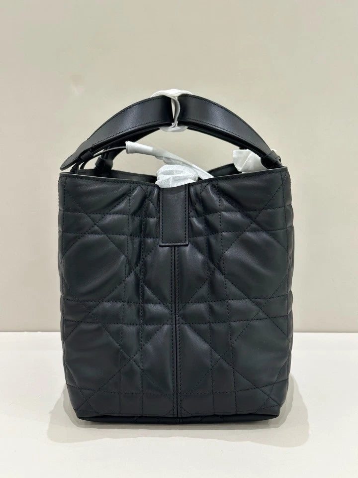 Authentic Dior Toujours Medium Black Tote Top Handle Bag For Women