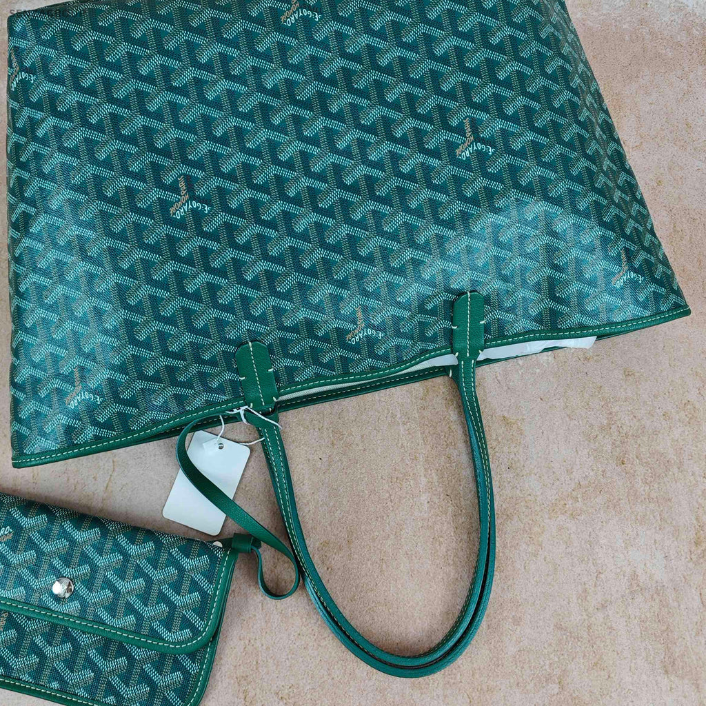 Goyard Green Silver Buckle Medium Tote Shoulder Bag Women Fashion