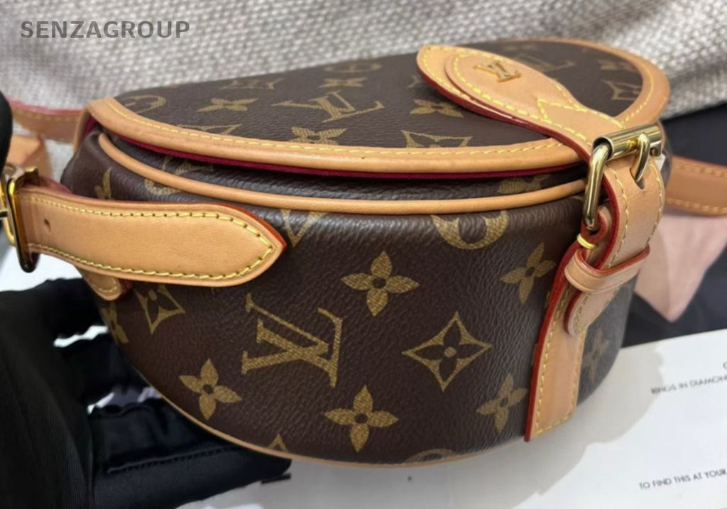 Louis Vuitton Tambourine Monogram Crossbody Brown Gold Women Classic
