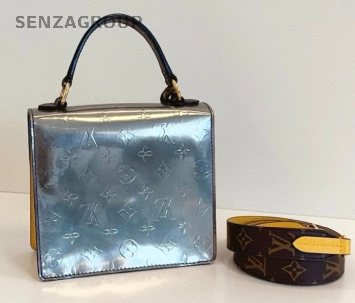 Louis Vuitton Spring Street Epi Leather Top Handle Shoulder Crossbody Bag Silver