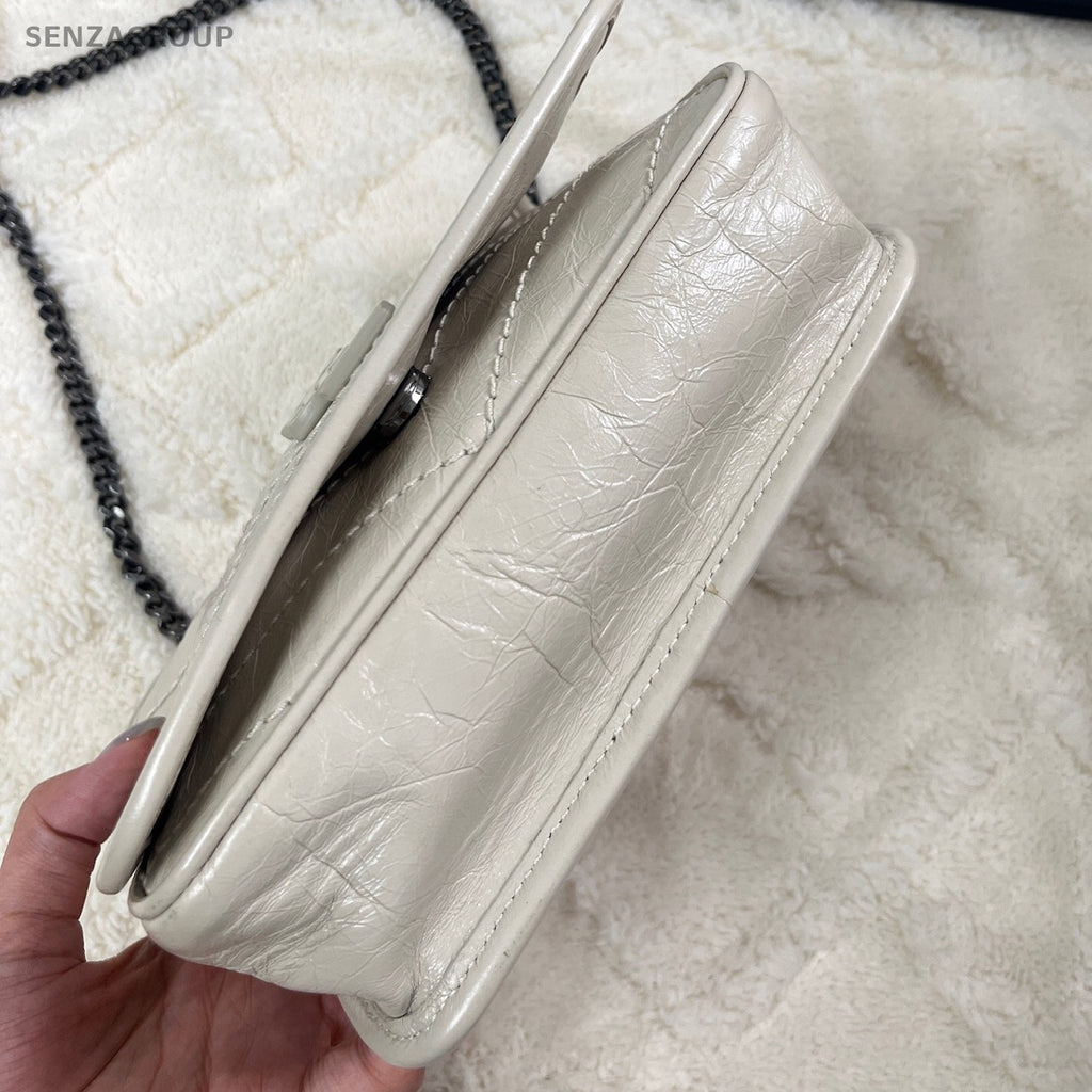 Saint Laurent Niki Mini Chain Shoulder Bag Silver Classic Women's