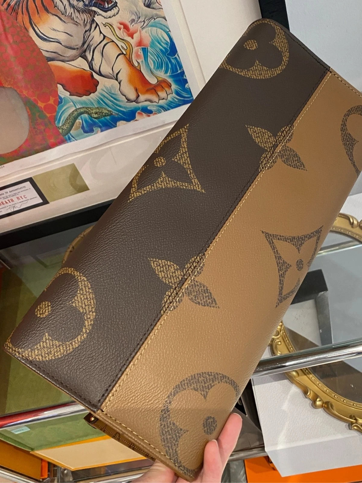 Louis Vuitton OnTheGo MM Monogram Canvas Shoulder Bag Handbag Excellent