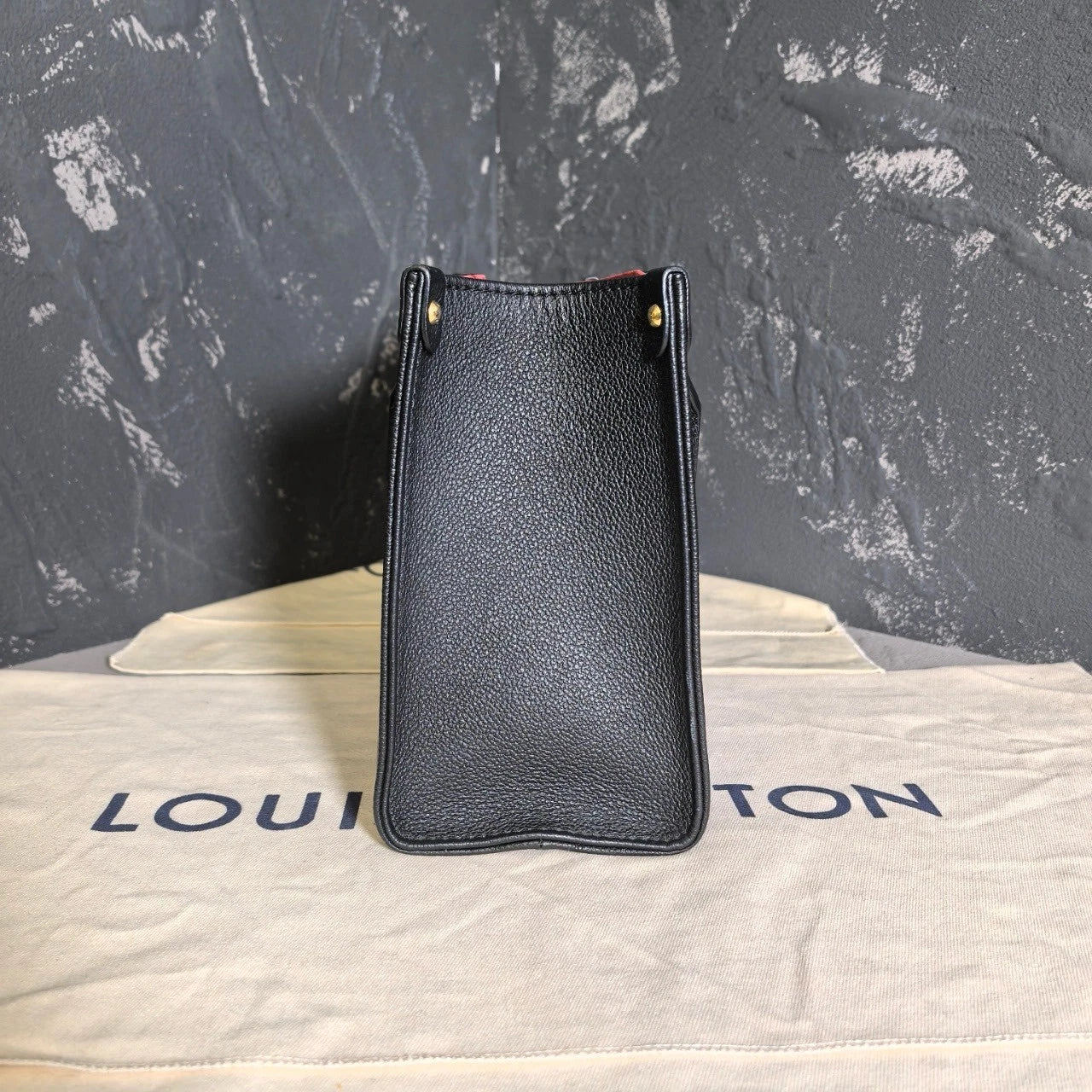 Louis Vuitton Onthego Small Black Leather Tote Bag For Women