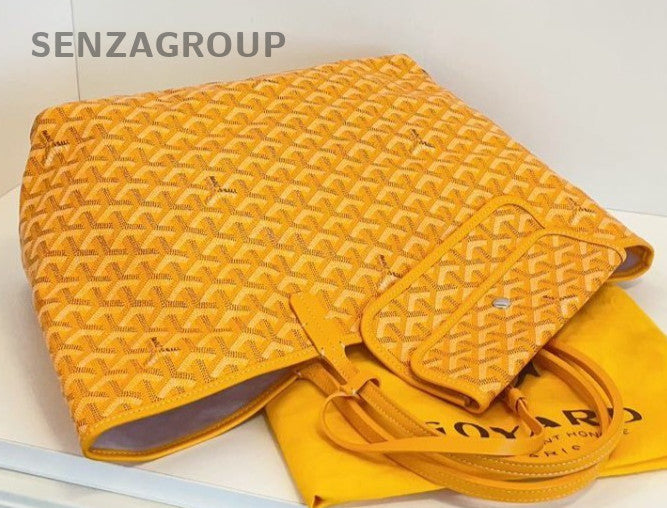 Goyard SaintLouis MM Tote With Pouch Goyardine Yellow Women Almost Brand New