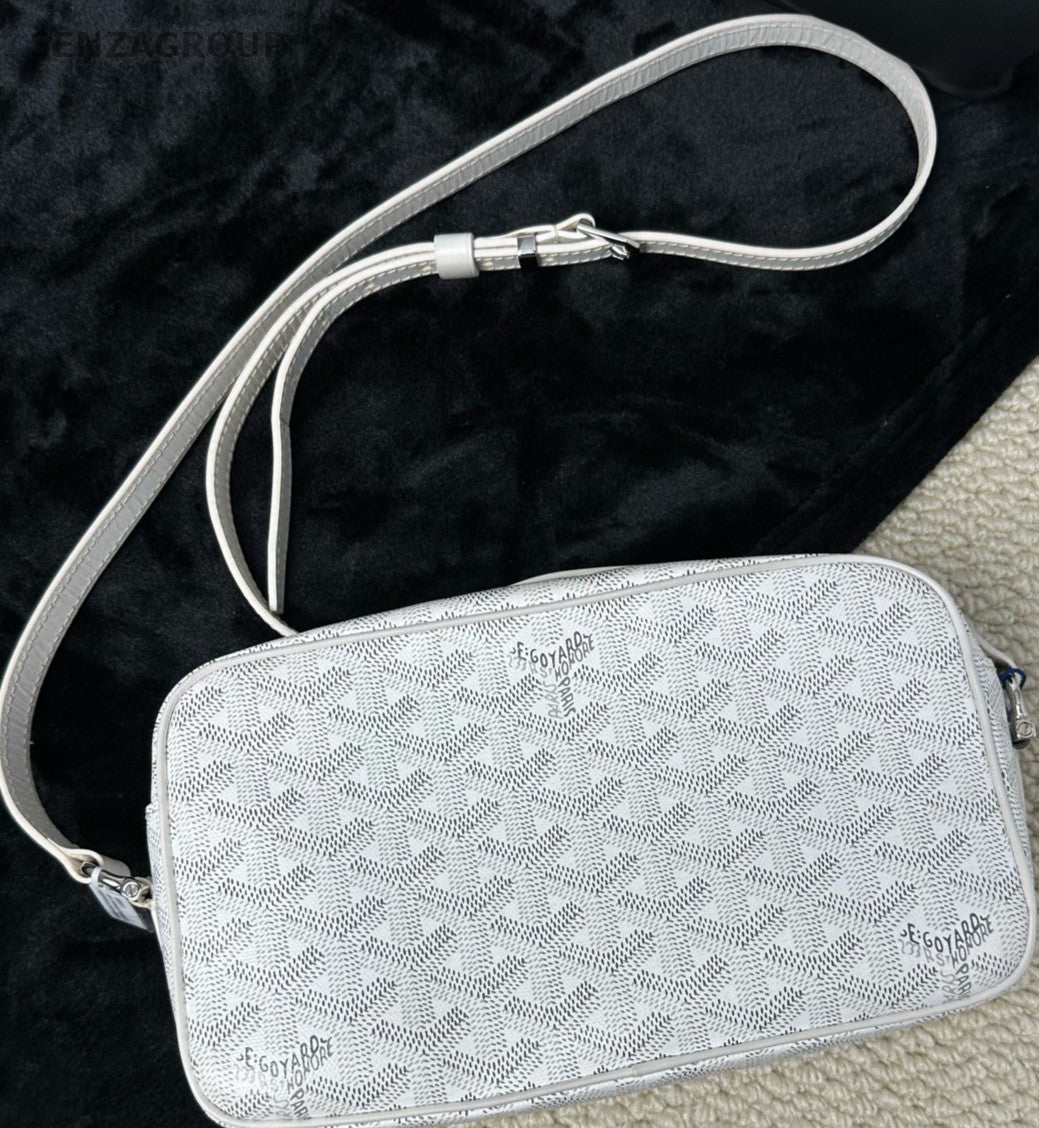 Goyard Monogram Canvas Camera bag Soulder Crossbody Bag Women White.