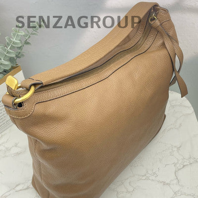 Gucci Brown Gold Buckle Zip Shoulder Handbag Women's Classic
