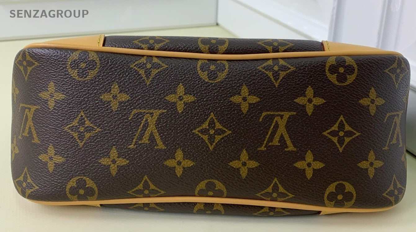 Louis Vuitton Monogram Chain Shoulder Bag Crossbody Brown Red Gold Women Classic