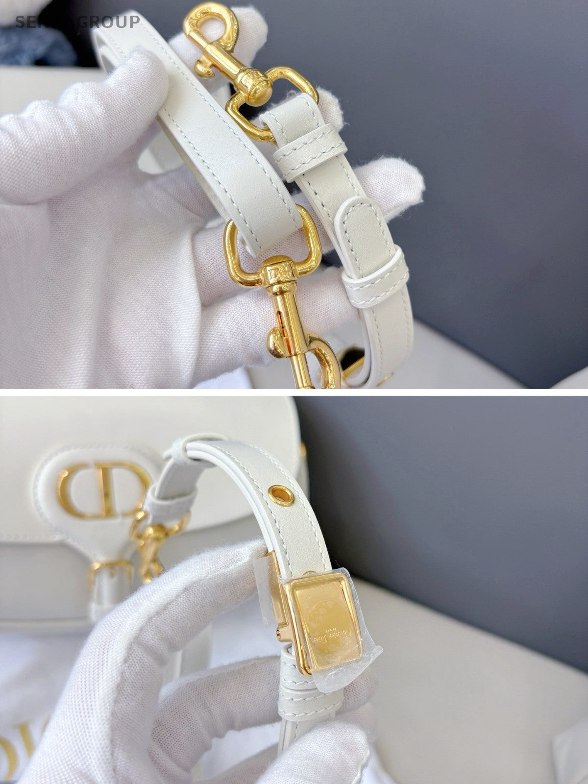 Christian Dior Bobby Shoulder Crossbody Bag White Women Almost Brand New