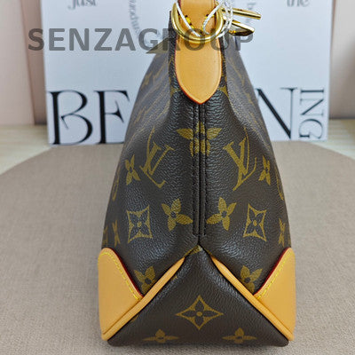Louis Vuitton Boulogne Monogram Chain Shoulder Crossbody Bag Gold Brown