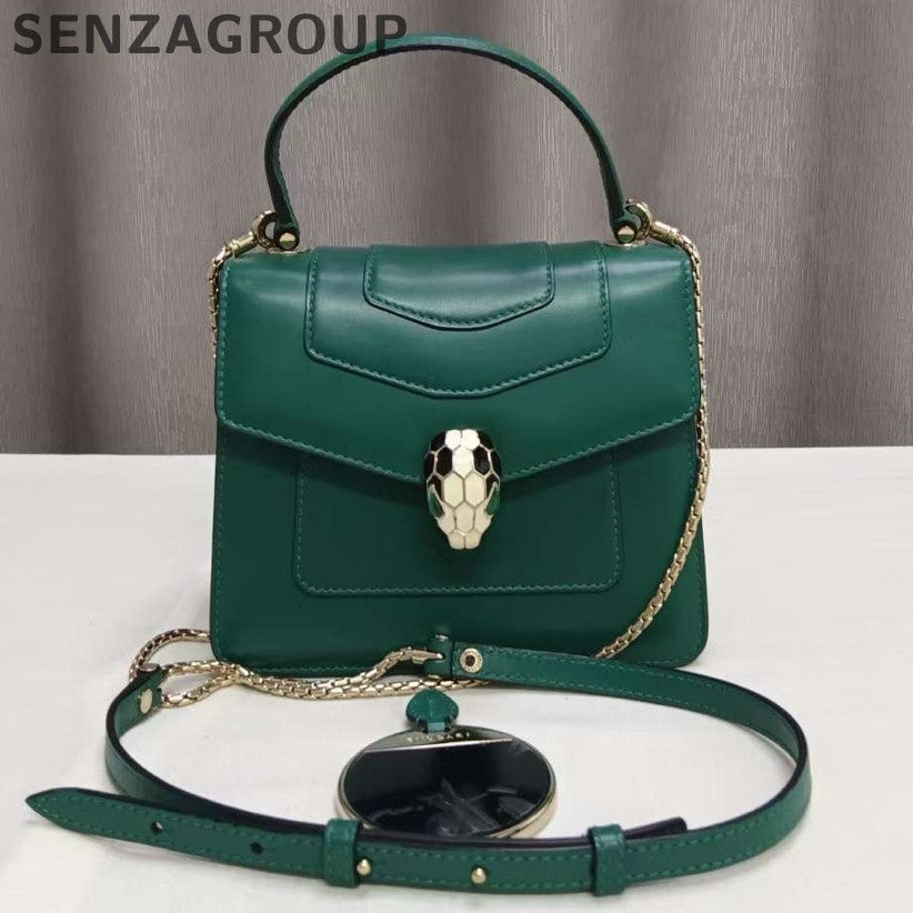 Bvlgari Serpenti Chain Shoulder Bag Green Classic Fashion Women