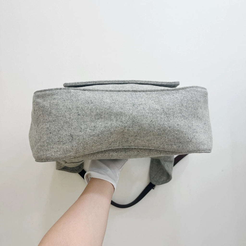Hermes Marwari Tote Handbag Shoulder Bag Gray Silver Hardware