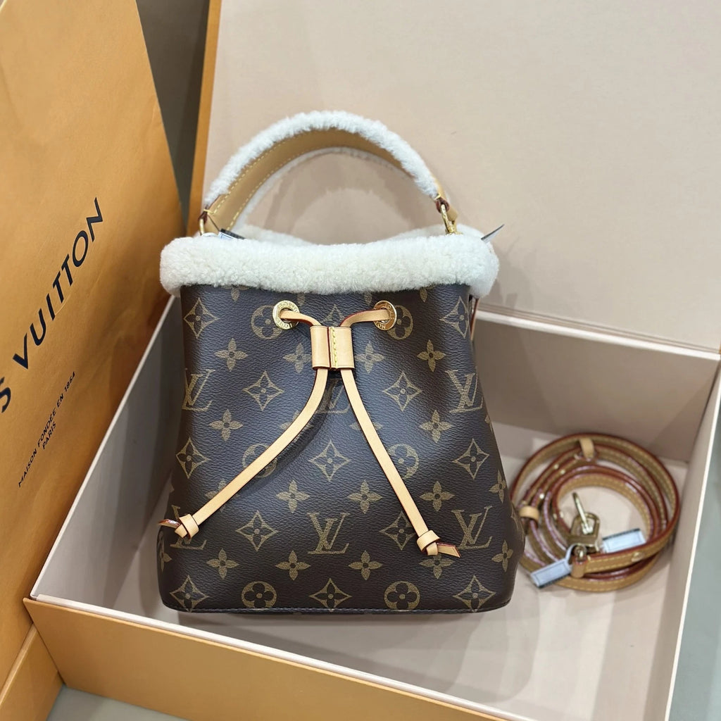 Louis Vuitton Noe BB Small Furry Bucket Bag For Women