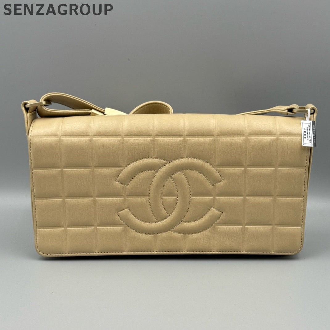 Chanel Quilted Shoulder Bag Beige Women's Classic