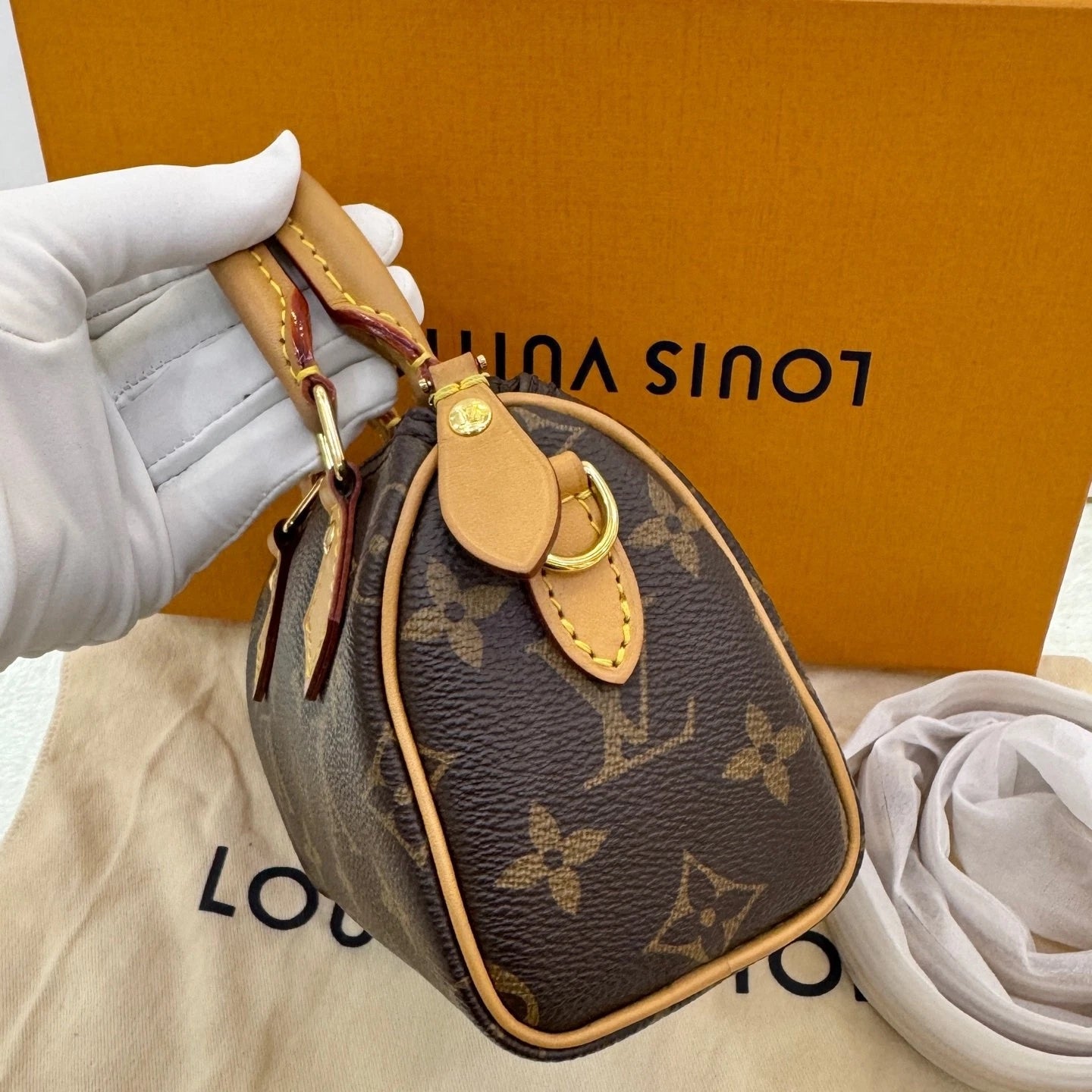 Louis Vuitton 2024 New Speedy Nano Canvas Handbag Shoulder Crossbody Women