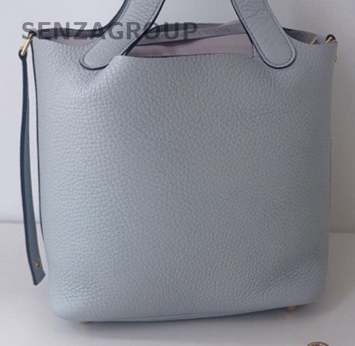 Hermes Picotin Lock Tote Bag Blue Gold Used Women Classic Designer