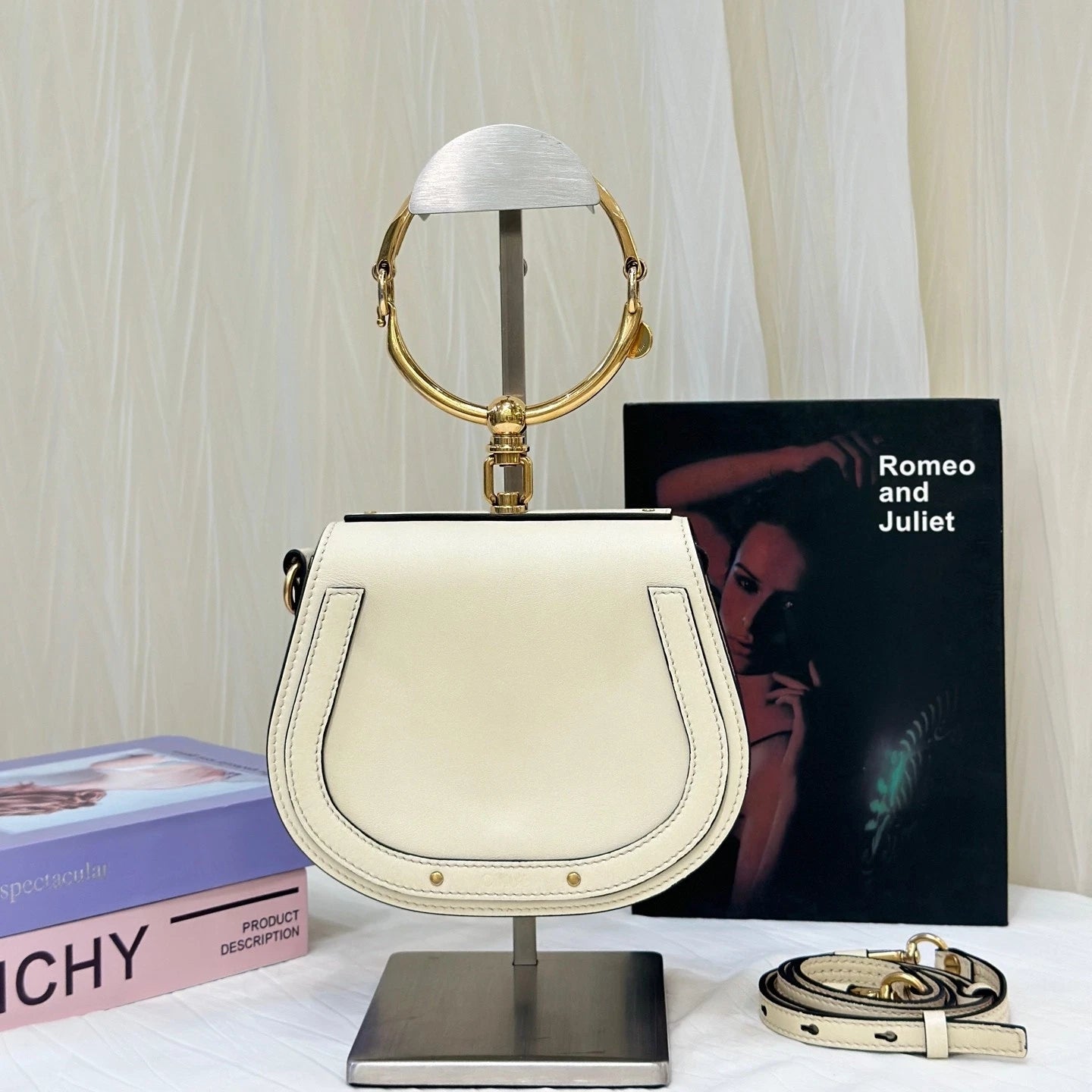 Chloe Cream White Leather Handbag Crossbody Bag For Women