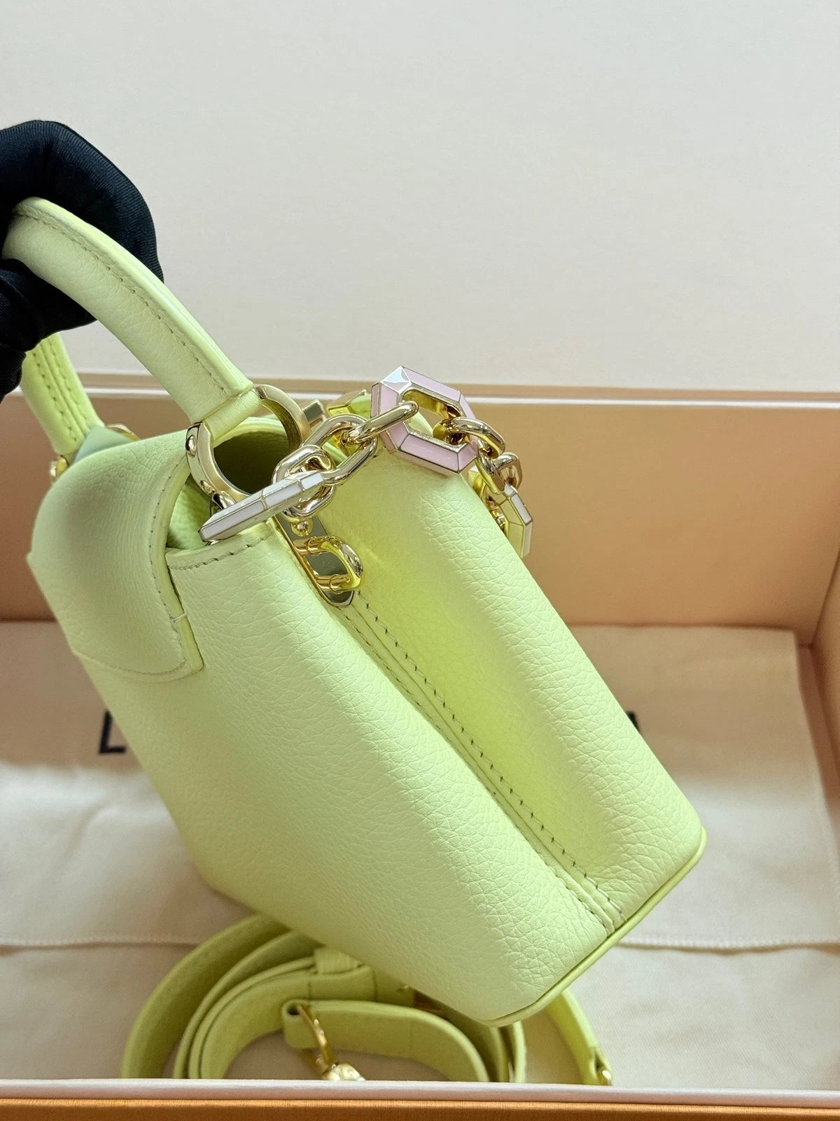 Louis Vuitton Capucines Yellow Top Handle Bag For Women
