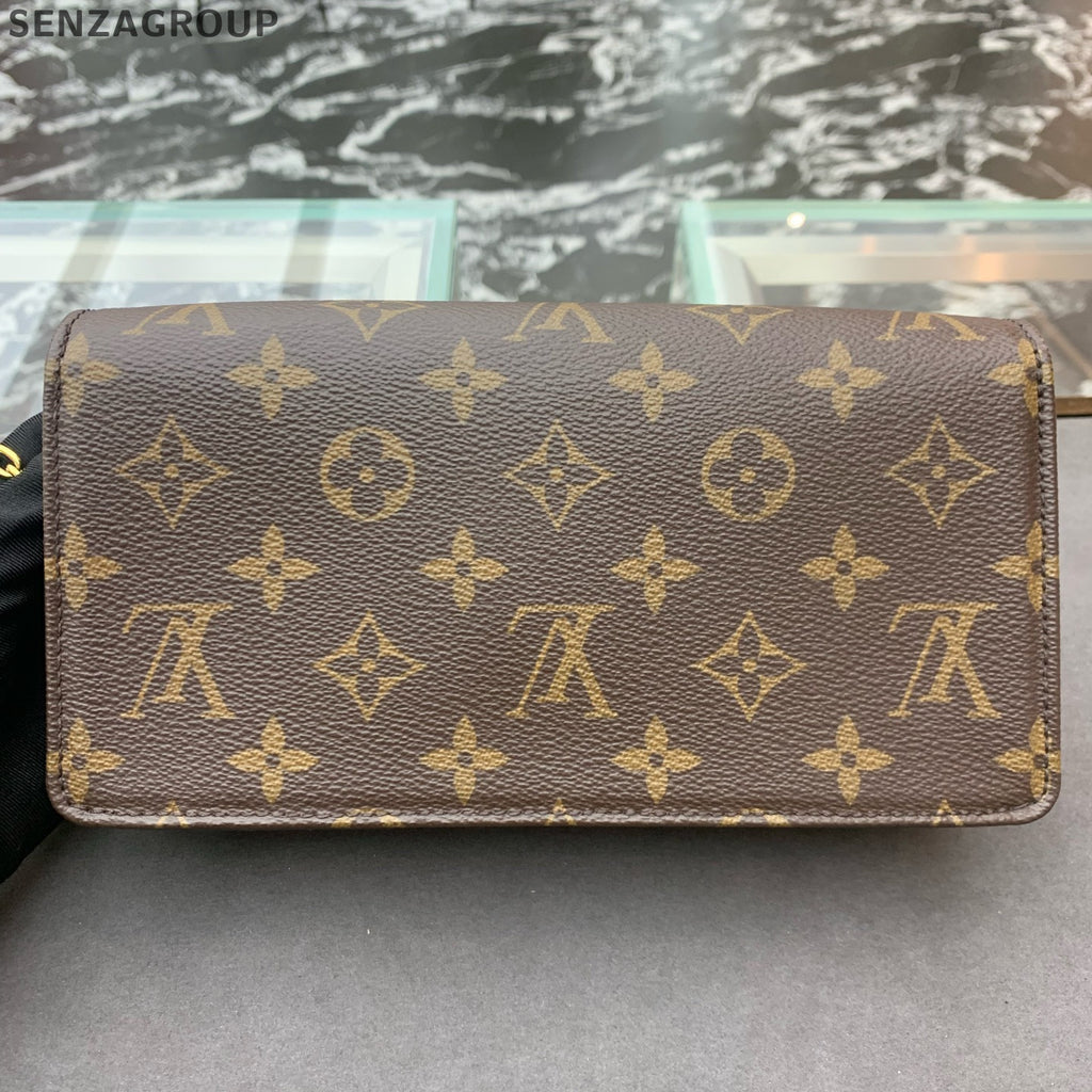 Louis Vuitton Lily WOC Monogram Chain Shoulder Bag Brown Classic Women's
