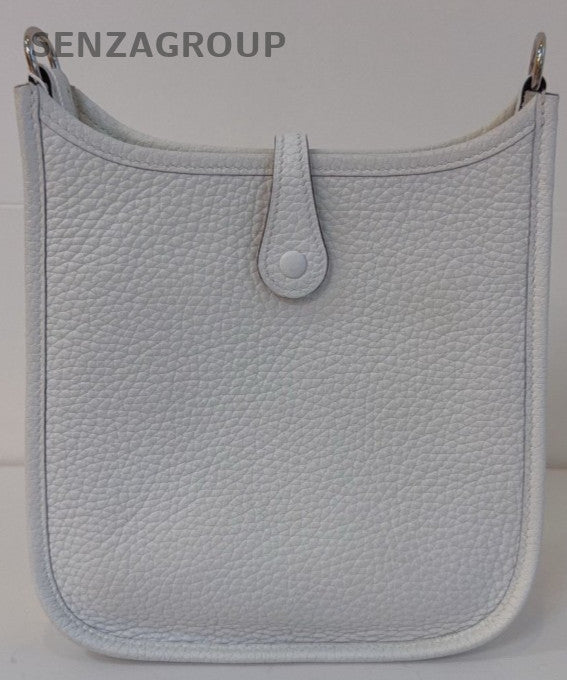 Hermes Evelyne TPM Mini Shoulder Bag White Silver Used Women Classic Designer