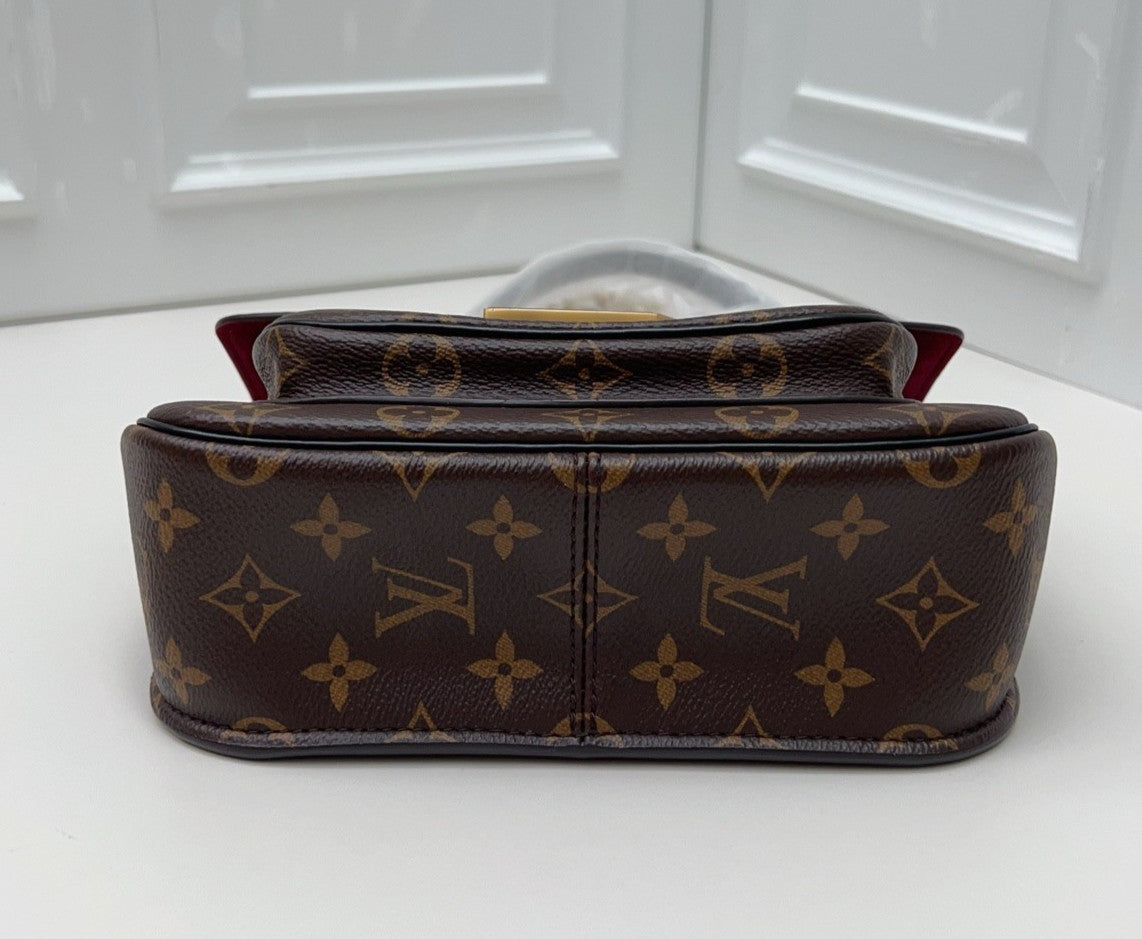 Louis Vuitton Passy Monogram Chain Shoulder Bag Brown Gold Women Classic