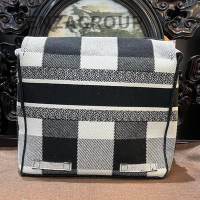 Dior CAMP Medium Black White Stripe Shoulder Crossbody Bag Unisex