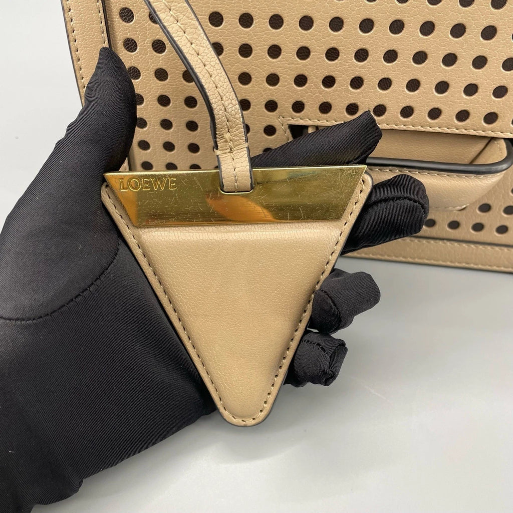Loewe Medium Cutout Barcelona Beige Shoulder Bag For Women
