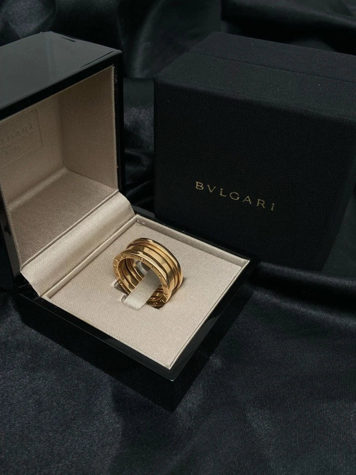 Bvlgari B. Zero1 18k Rose Gold 3 Band Ring EU56/US7.5