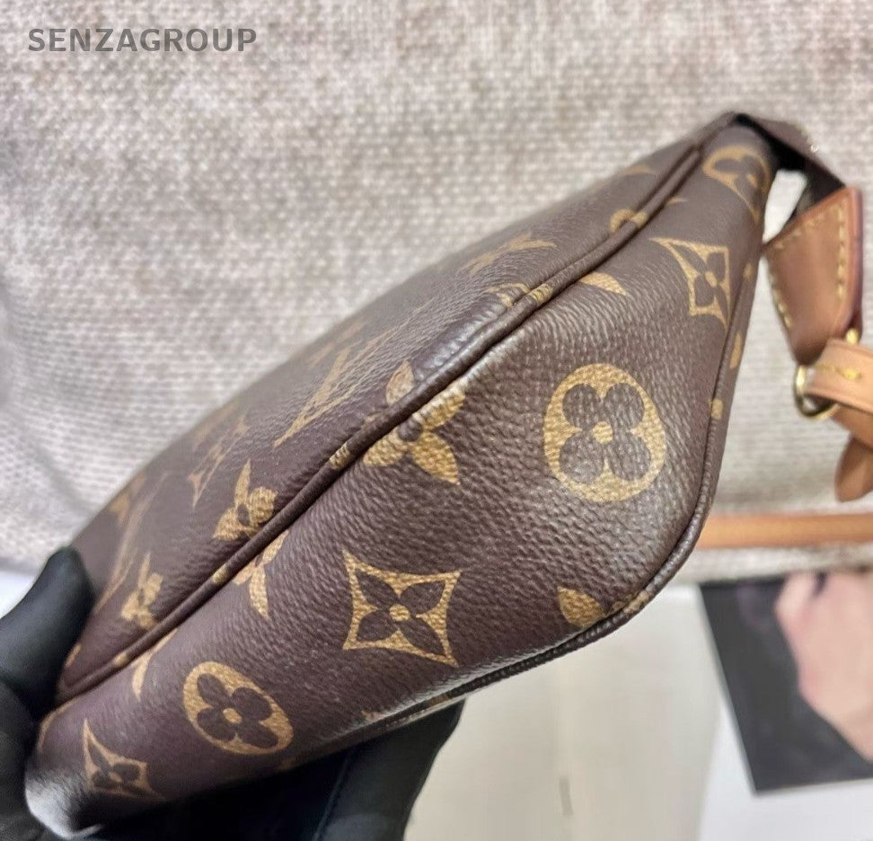 Louis Vuitton Monogram Shoulder Bag Brown Gold Used Women Classic