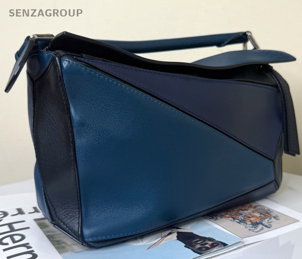 Loewe Puzzle PM Blue Silver  Shoulder Bag Crossbody Women Classic Designer