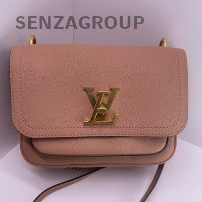 Louis Vuitton Lockme Chain Pink Leather Small Crossbody Bag Women's Classic