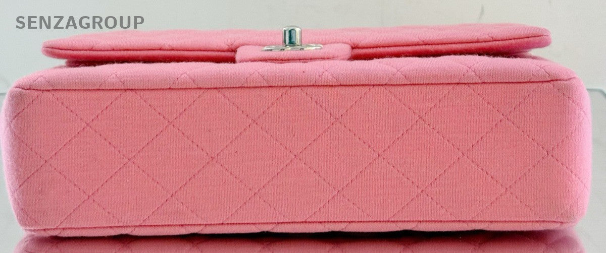 Chanel Classic Flap Chain Shoulder Bag Pink Silver Diamond Used Women Designer