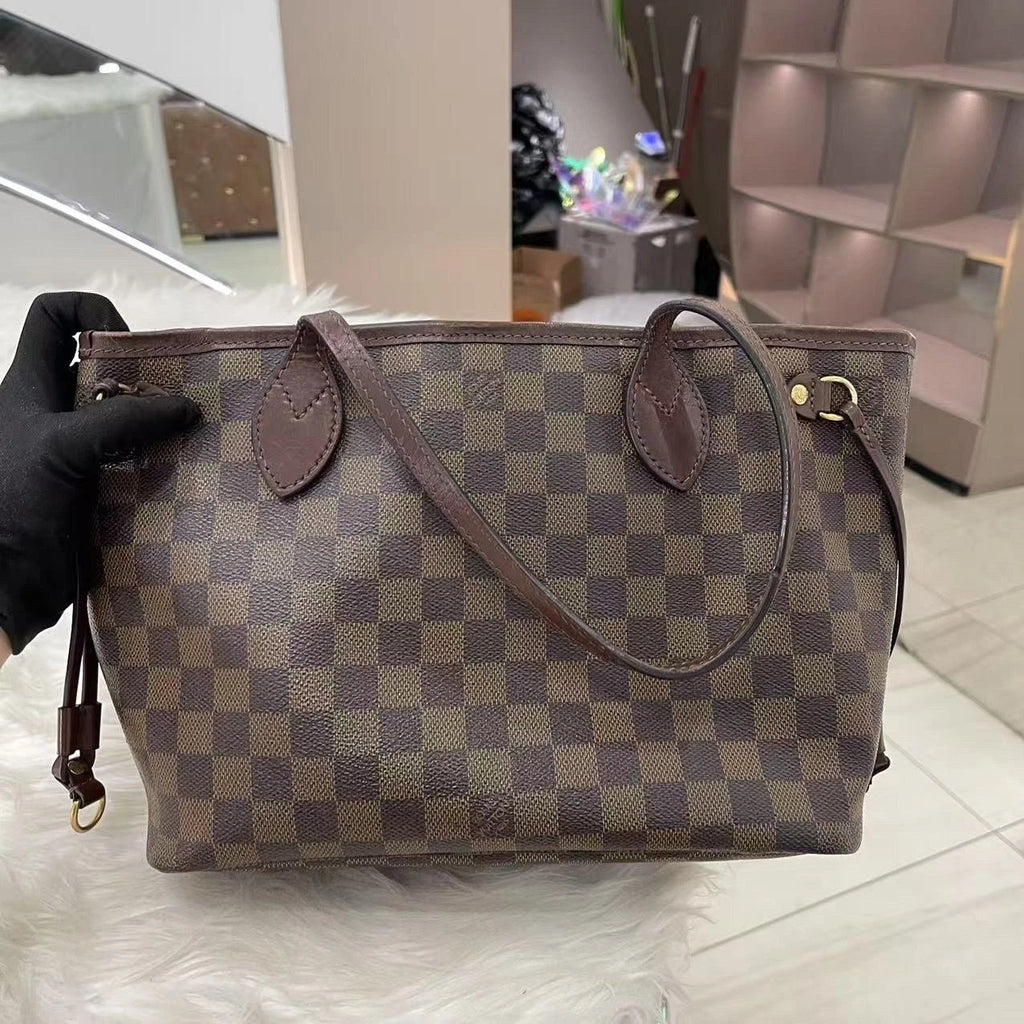 Louis Vuitton Neverfull MM Damier Ebene Shoulder Bag Women Classic