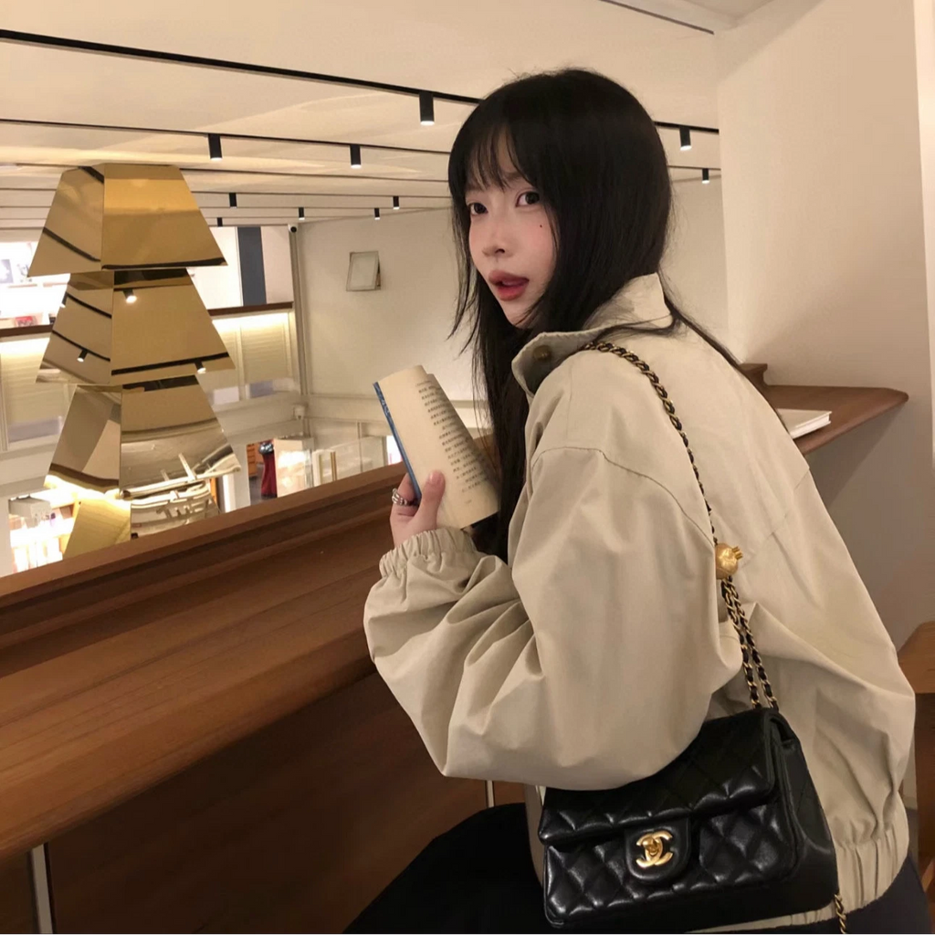 CHANEL Black Gold Classic Flap Crossbody Shoulder Bag For Women