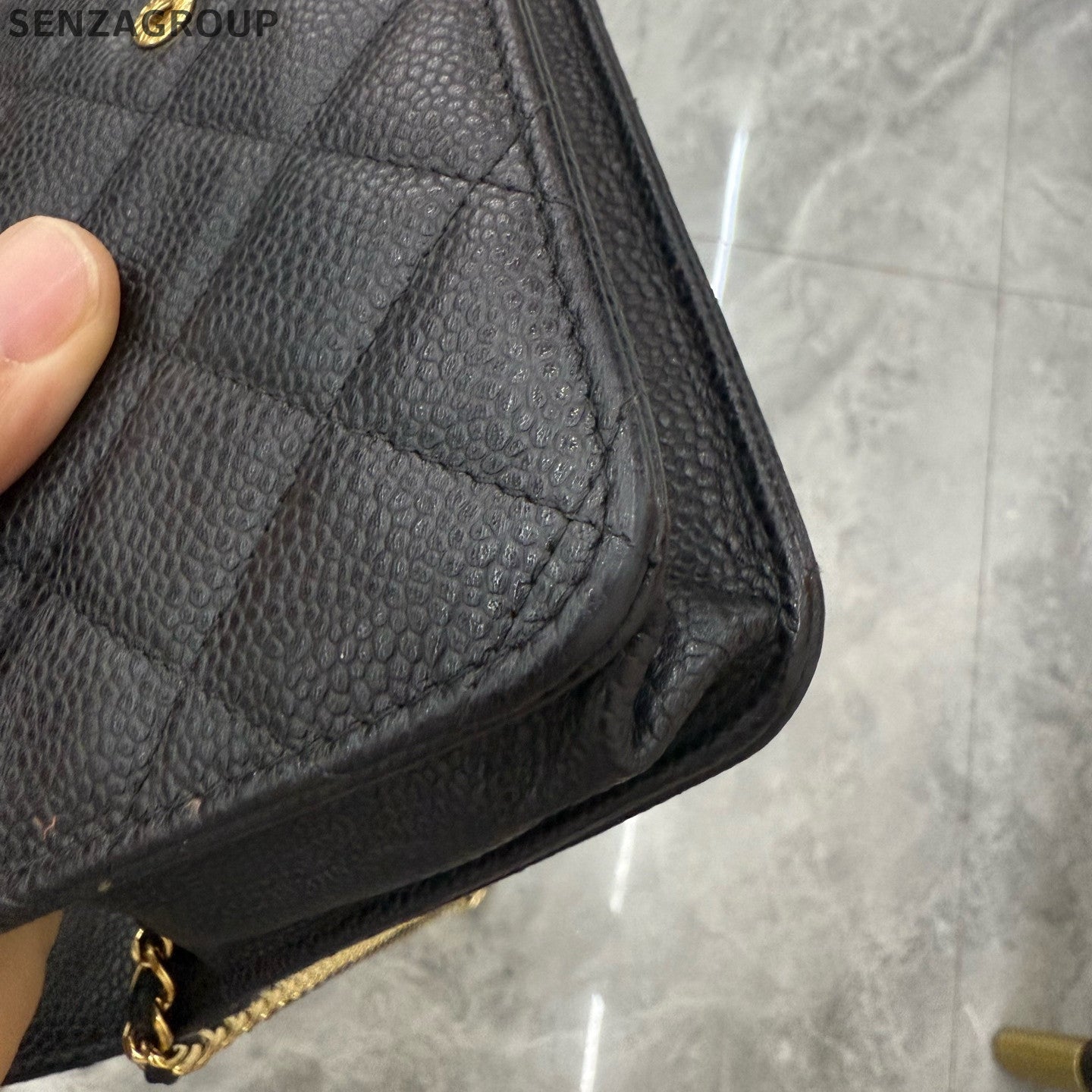 Chanel Black Gold WOC Chain Shoulder Crossbody Bag Classic Fashion Women