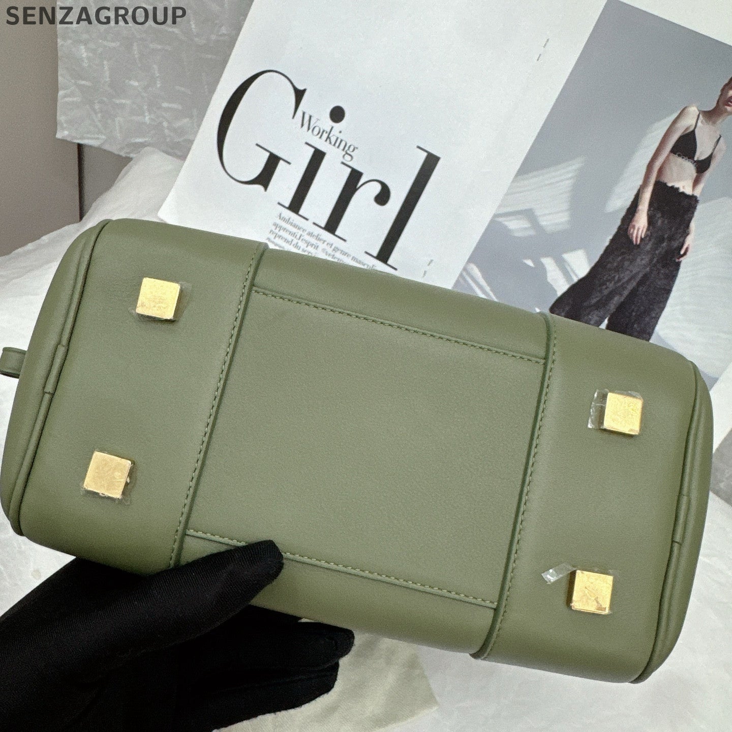Loewe Amazona Handbag Green Gold Classic Fashion Women's