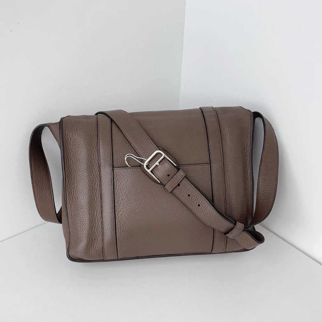 Hermes Steve35 2Way Gray Shoulder Bag Crossbody Silver Hardware