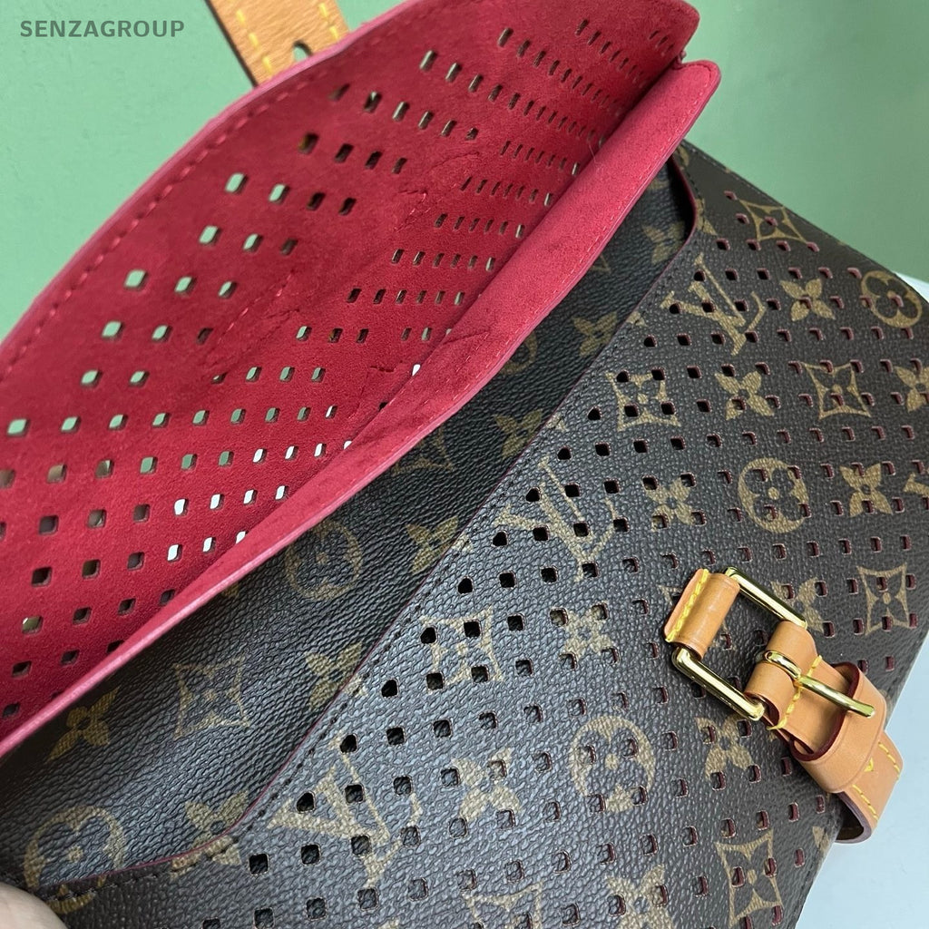 Louis Vuitton Saumur Monogram Chain Crossbody Brown Gold Women Classic